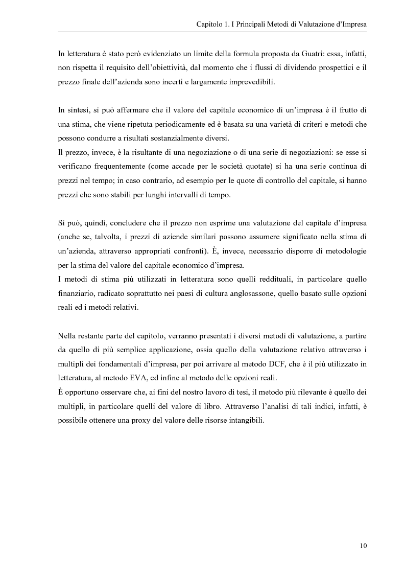 Anteprima della tesi: Il contributo dei fattori intangibili nella valutazione d'impresa, Pagina 10