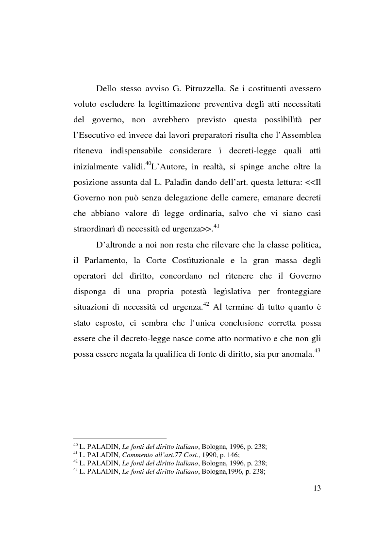 Anteprima della tesi: Decreto-legge Regionale: la riemersione di una vecchia ipotesi ed i suoi profili costituzionali, Pagina 15