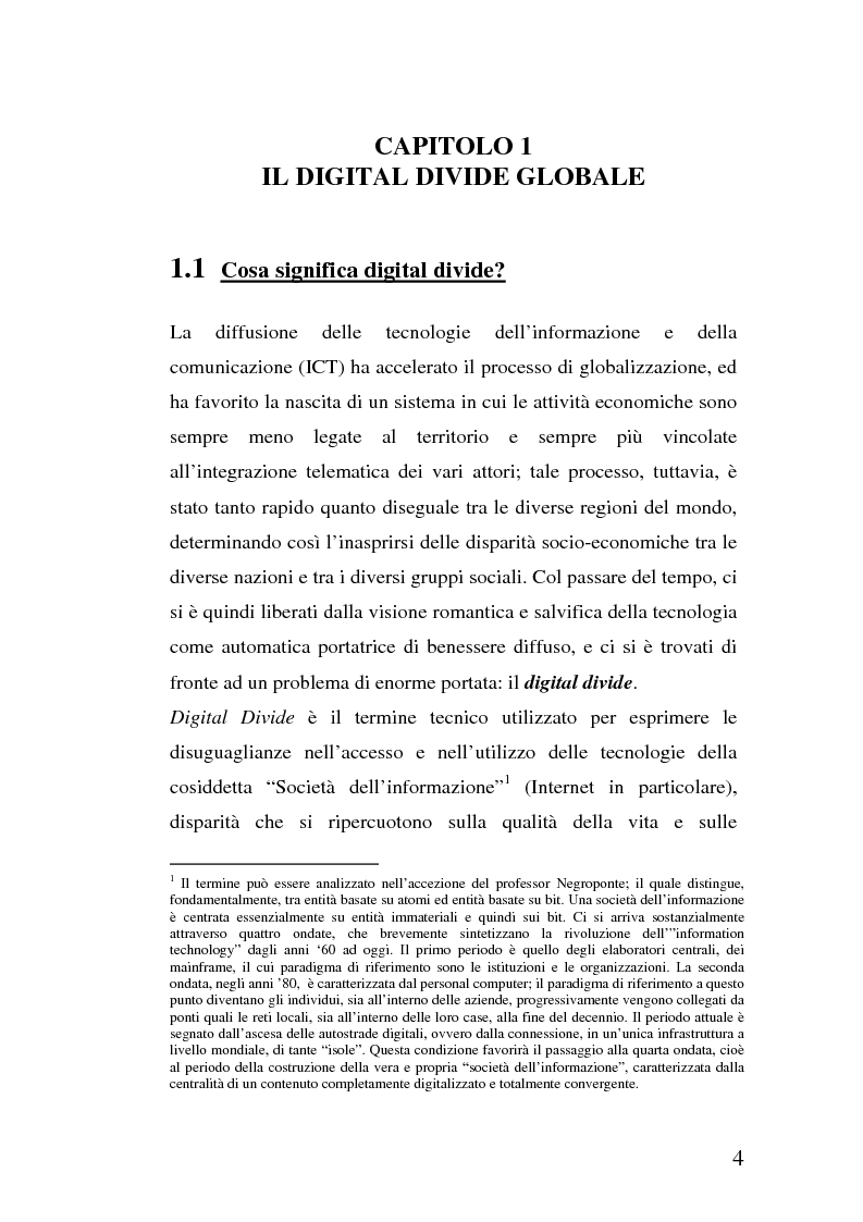 Anteprima della tesi: La multidimensionalità del digital divide e il ruolo della Pubblica Amministrazione, Pagina 3