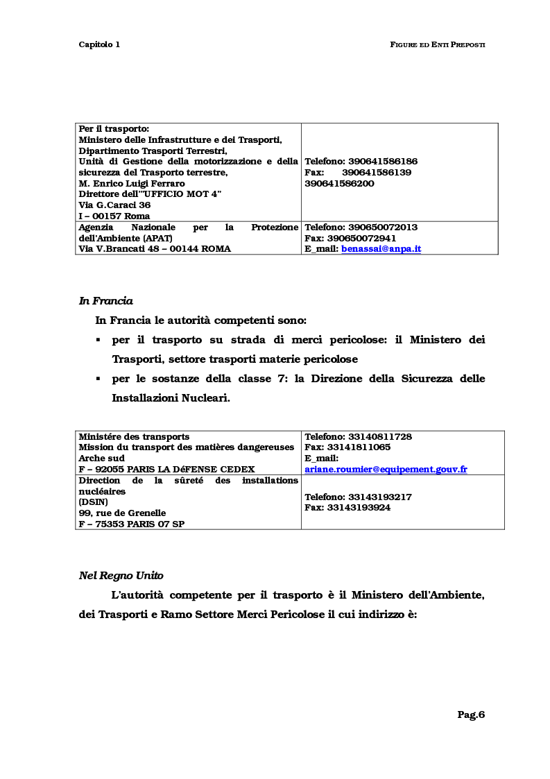 Anteprima della tesi: Il trasporto del combustibile nucleare: regolamenti, fattibilità e verifica sul caso dell'irraggiato del Garigliano, Pagina 6