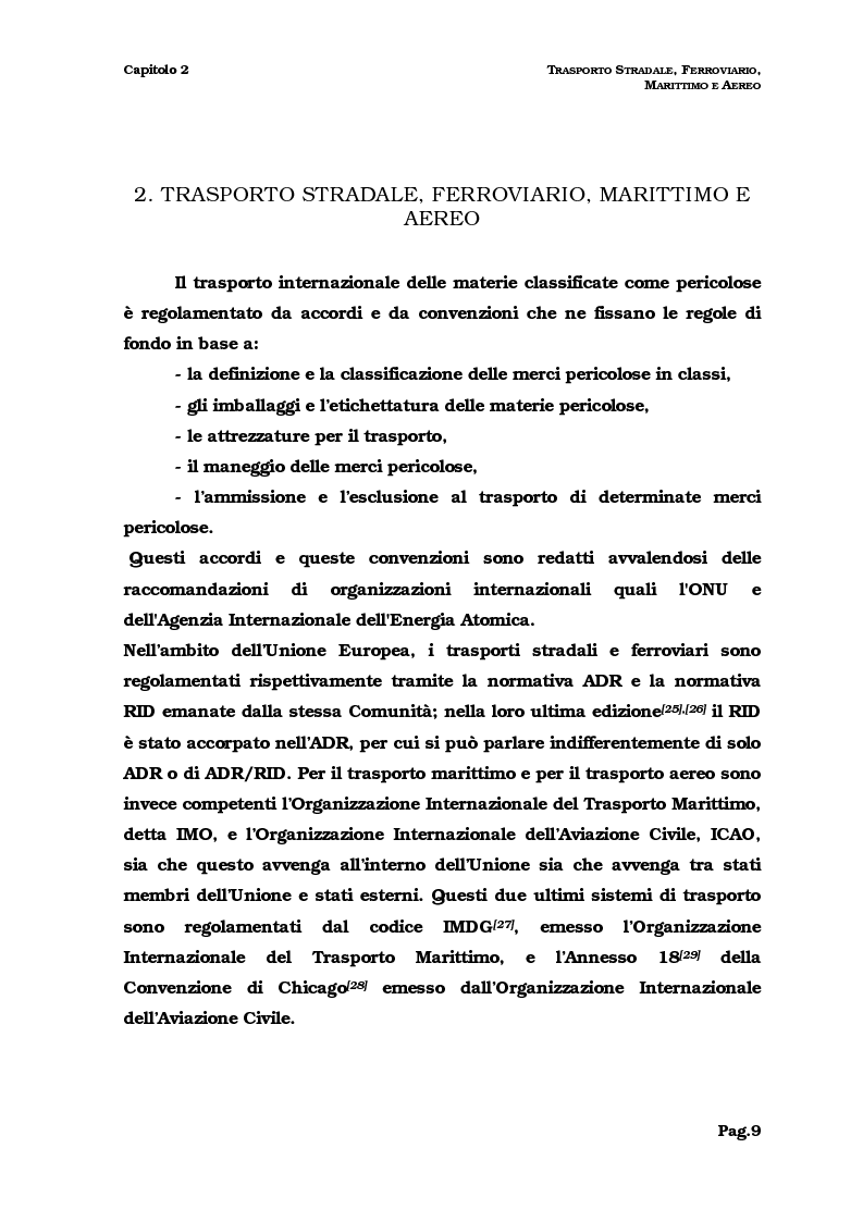 Anteprima della tesi: Il trasporto del combustibile nucleare: regolamenti, fattibilità e verifica sul caso dell'irraggiato del Garigliano, Pagina 9
