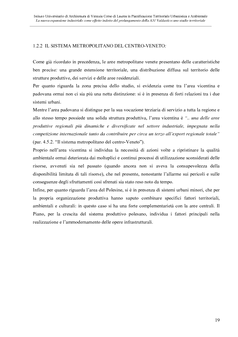 Anteprima della tesi: La nuove espansione produttiva come effetto indotto del prolungamento della A31 Valdastico Sud. Uno studio territoriale, Pagina 13