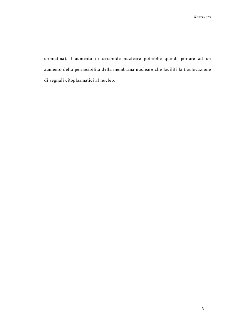 Anteprima della tesi: La deprivazione di siero induce variazioni nell'attività di enzimi nucleari coinvolti nel metabolismo degli sfingolipidi, Pagina 3