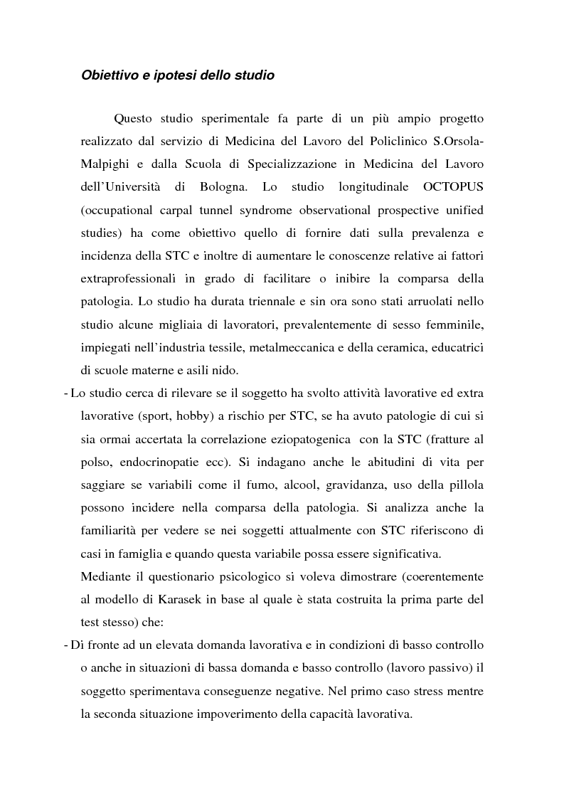 Anteprima della tesi: Ruolo dei fattori psicosociali nella patologia muscolo-scheletrica dell'arto superiore: studio sperimentale, Pagina 8
