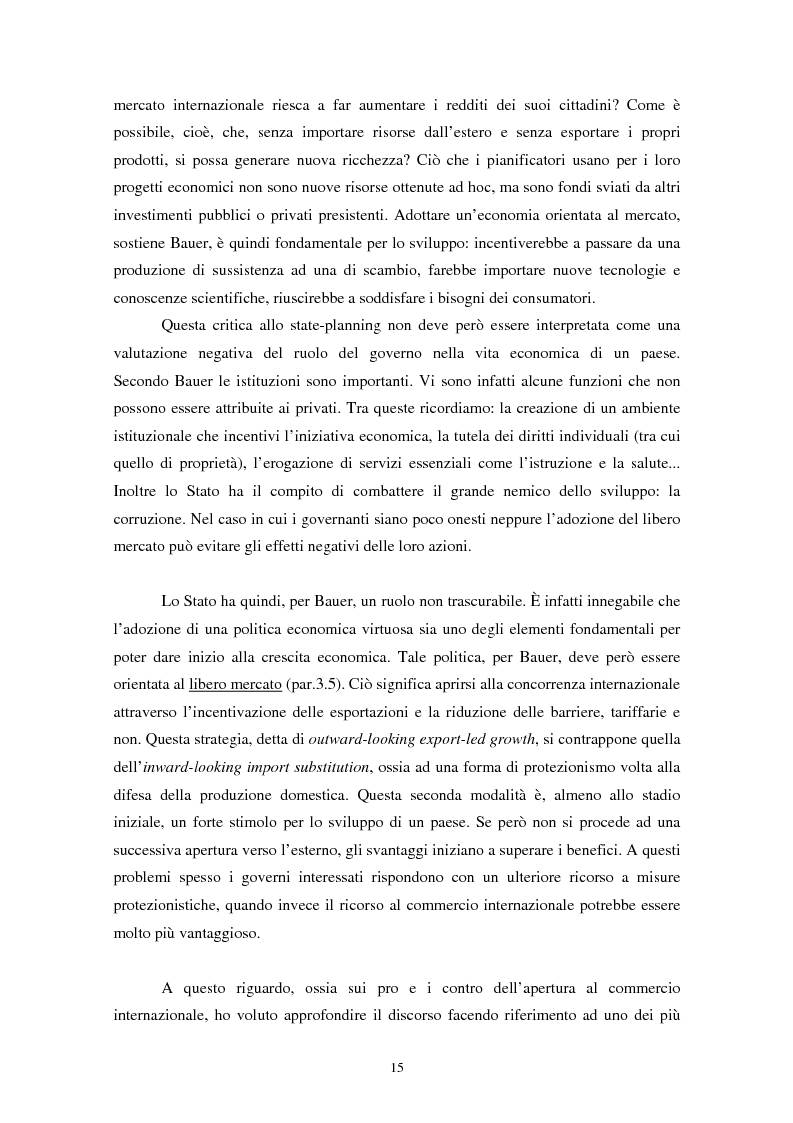 Anteprima della tesi: Peter Bauer: la rivalutazione di un approccio liberista ai problemi del sottosviluppo e del ruolo degli aiuti internazionali, Pagina 13