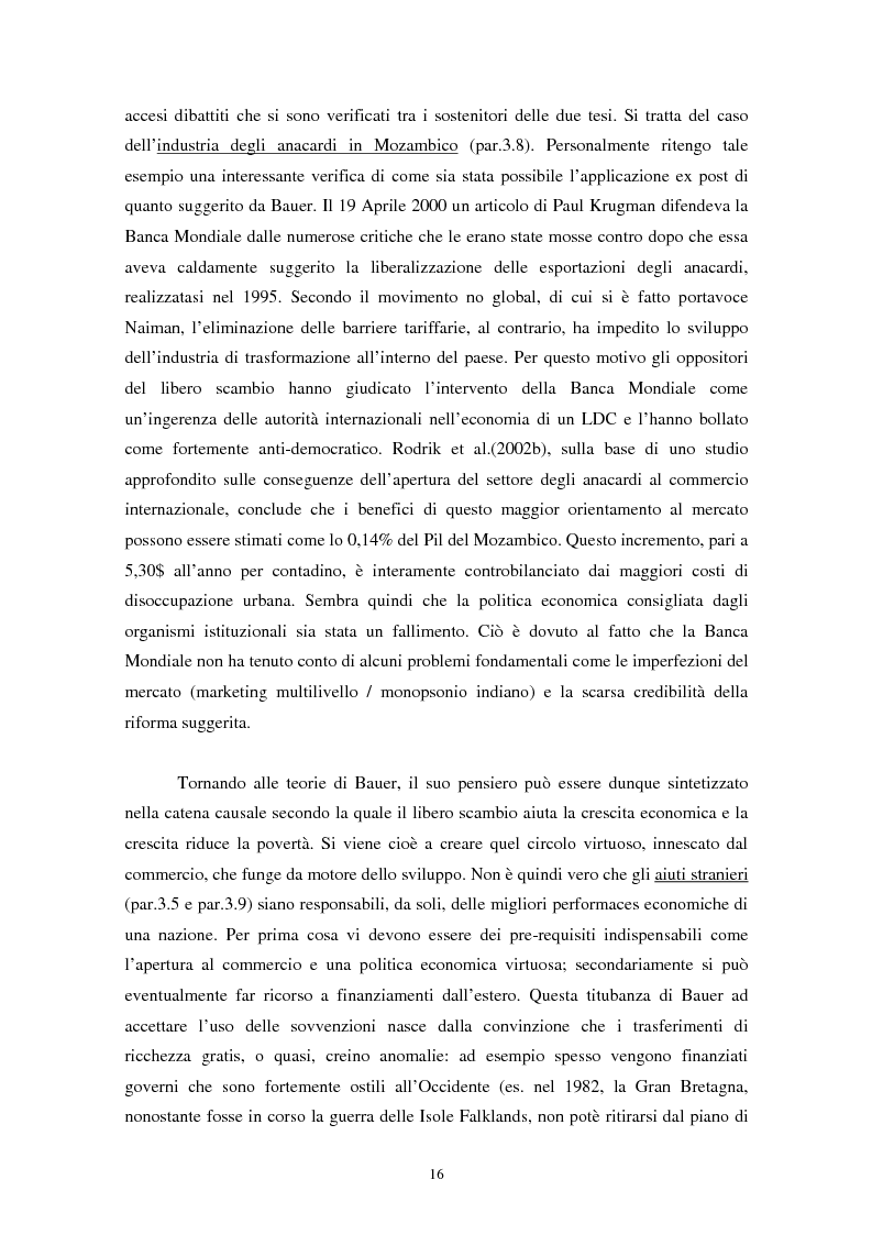 Anteprima della tesi: Peter Bauer: la rivalutazione di un approccio liberista ai problemi del sottosviluppo e del ruolo degli aiuti internazionali, Pagina 14