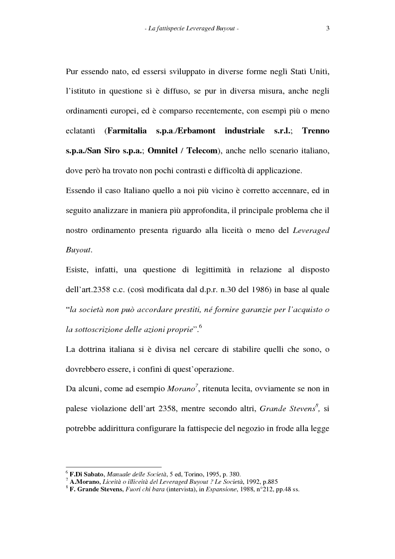 Anteprima della tesi: Il leveraged buyout nel diritto italiano, Pagina 3