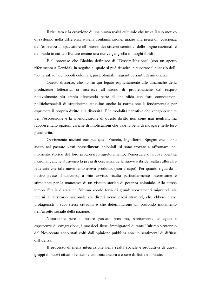Anteprima della tesi: Scritture a più voci. Il problema dell'autorialità nei primi testi della letteratura italiana della migrazione, Pagina 4