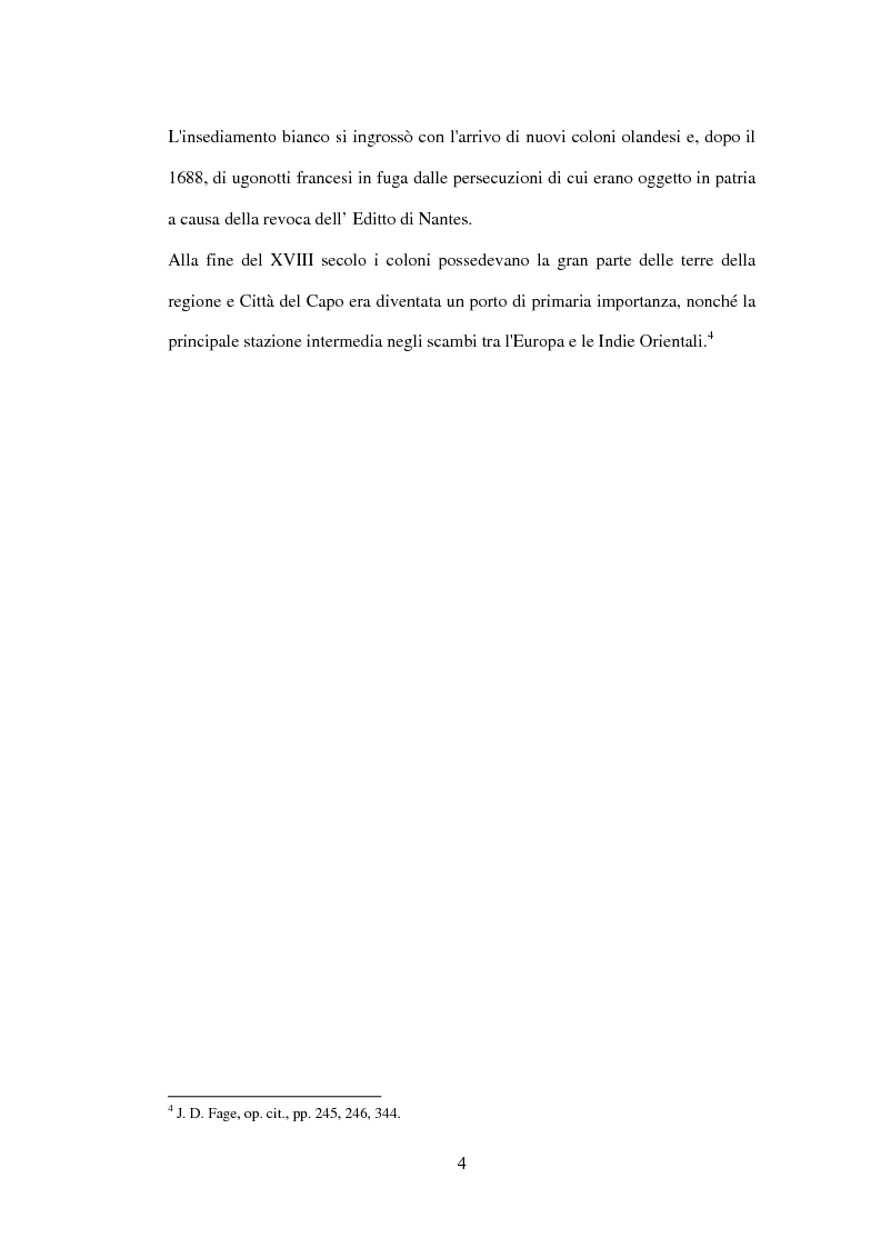 Anteprima della tesi: Storia del Sudafrica e dell'Apartheid, Pagina 3