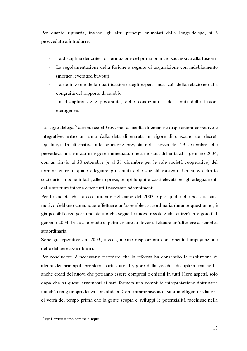 Anteprima della tesi: La fusione nella riforma del diritto societario, Pagina 10