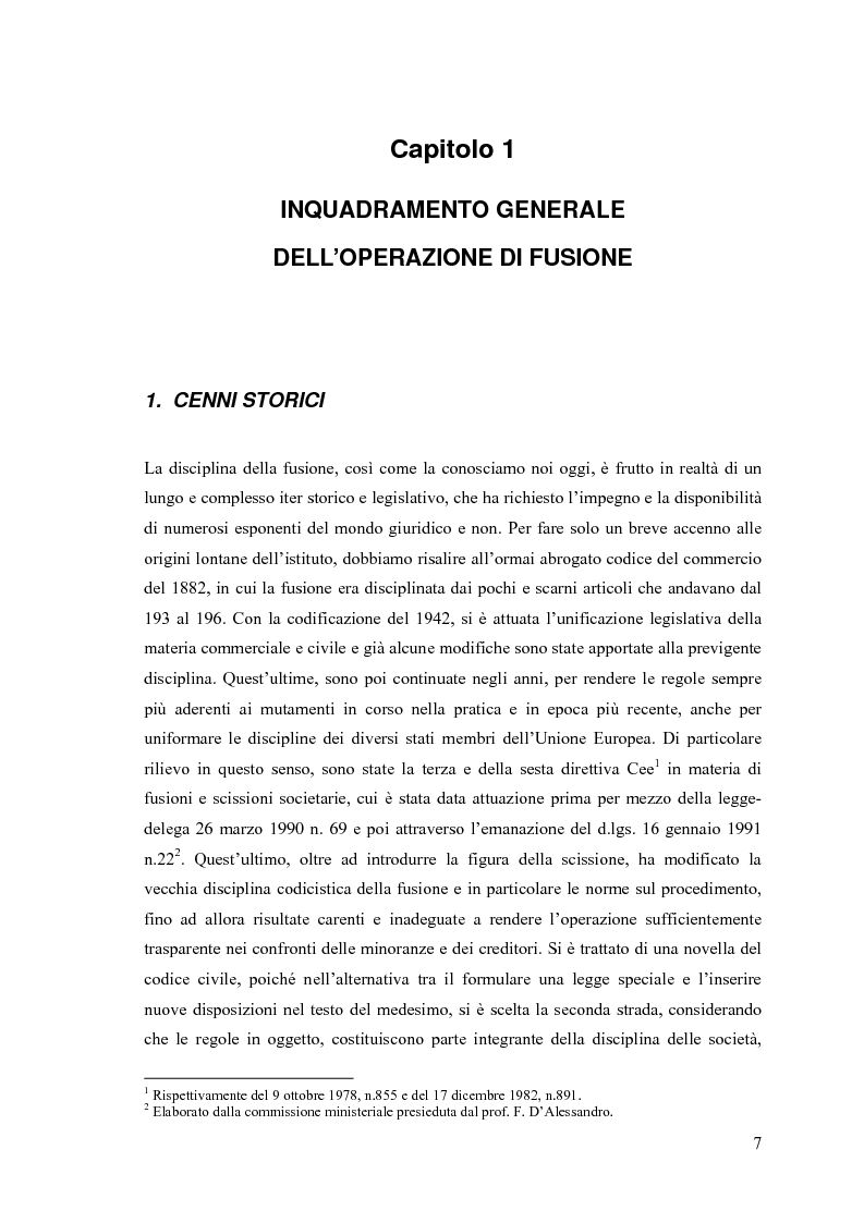 Anteprima della tesi: La fusione nella riforma del diritto societario, Pagina 4