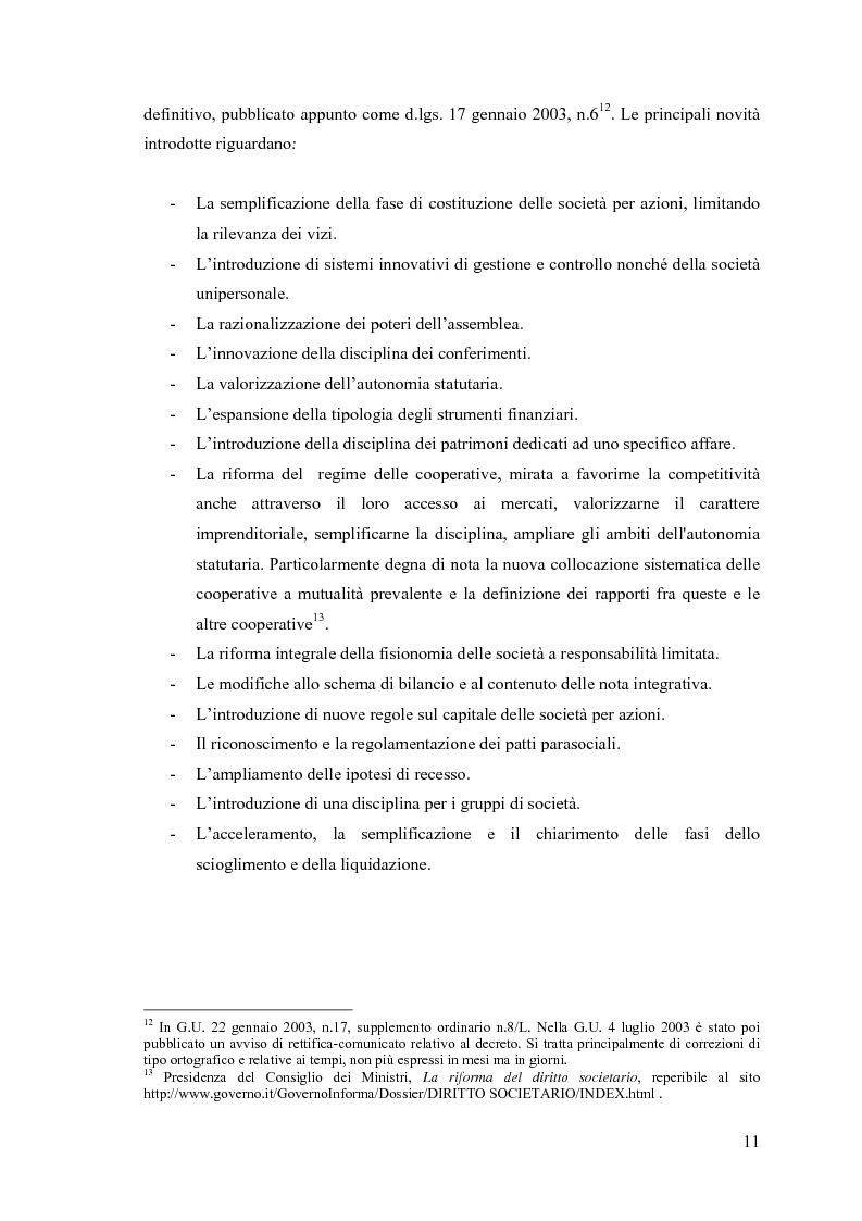Anteprima della tesi: La fusione nella riforma del diritto societario, Pagina 8