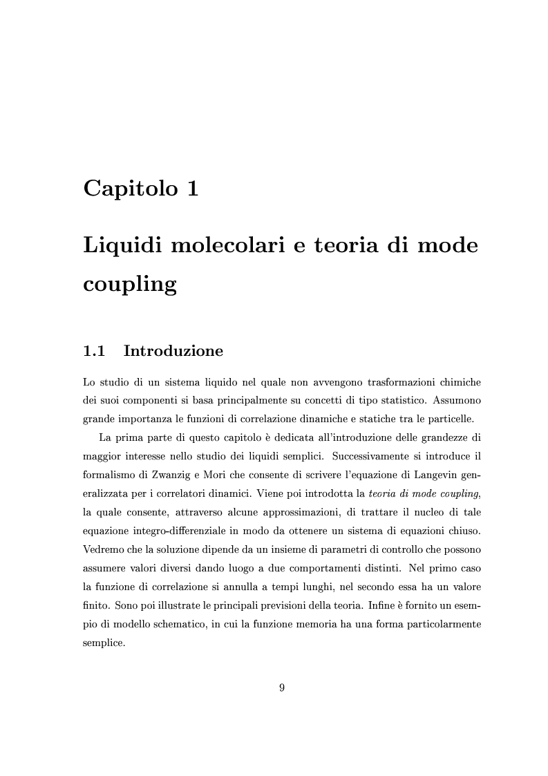 Anteprima della tesi: Dinamica lenta in liquidi molecolari sottoraffreddati: studio di un modello per l'ortoterfenile, Pagina 4