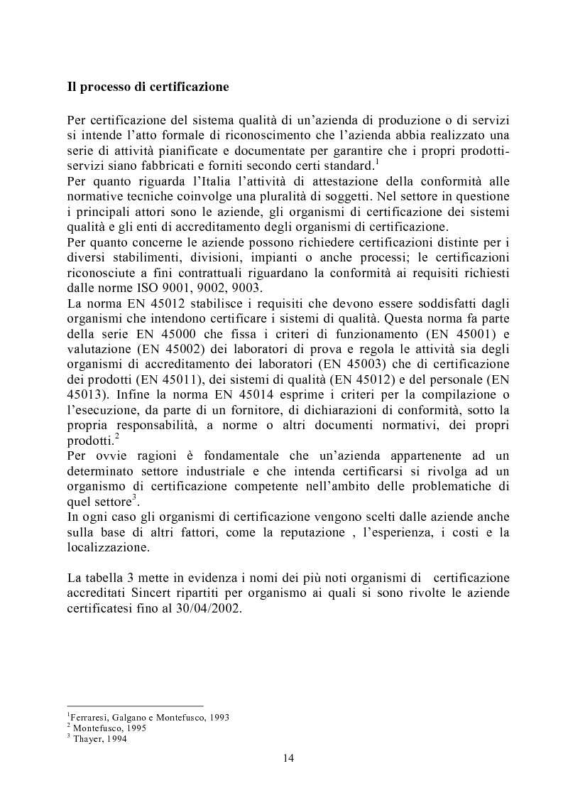 Anteprima della tesi: Risultati dei sistemi di qualità nelle aziende agroalimentari del Veneto, Pagina 9