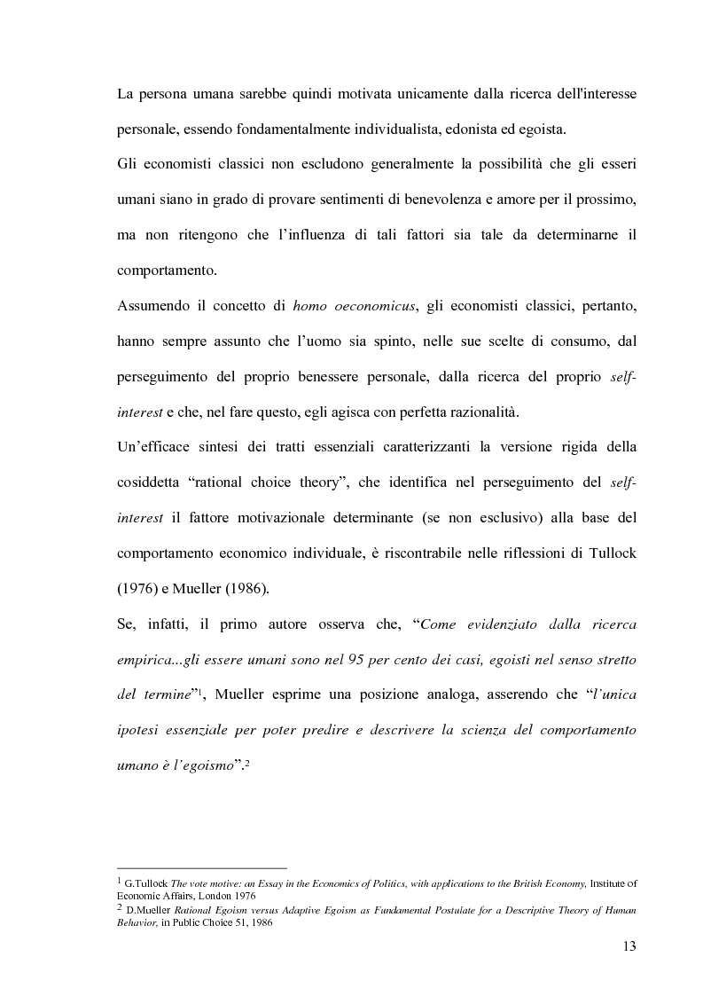 Anteprima della tesi: Altruismo, etica e modelli economici: un'analisi dei recenti contributi, Pagina 11