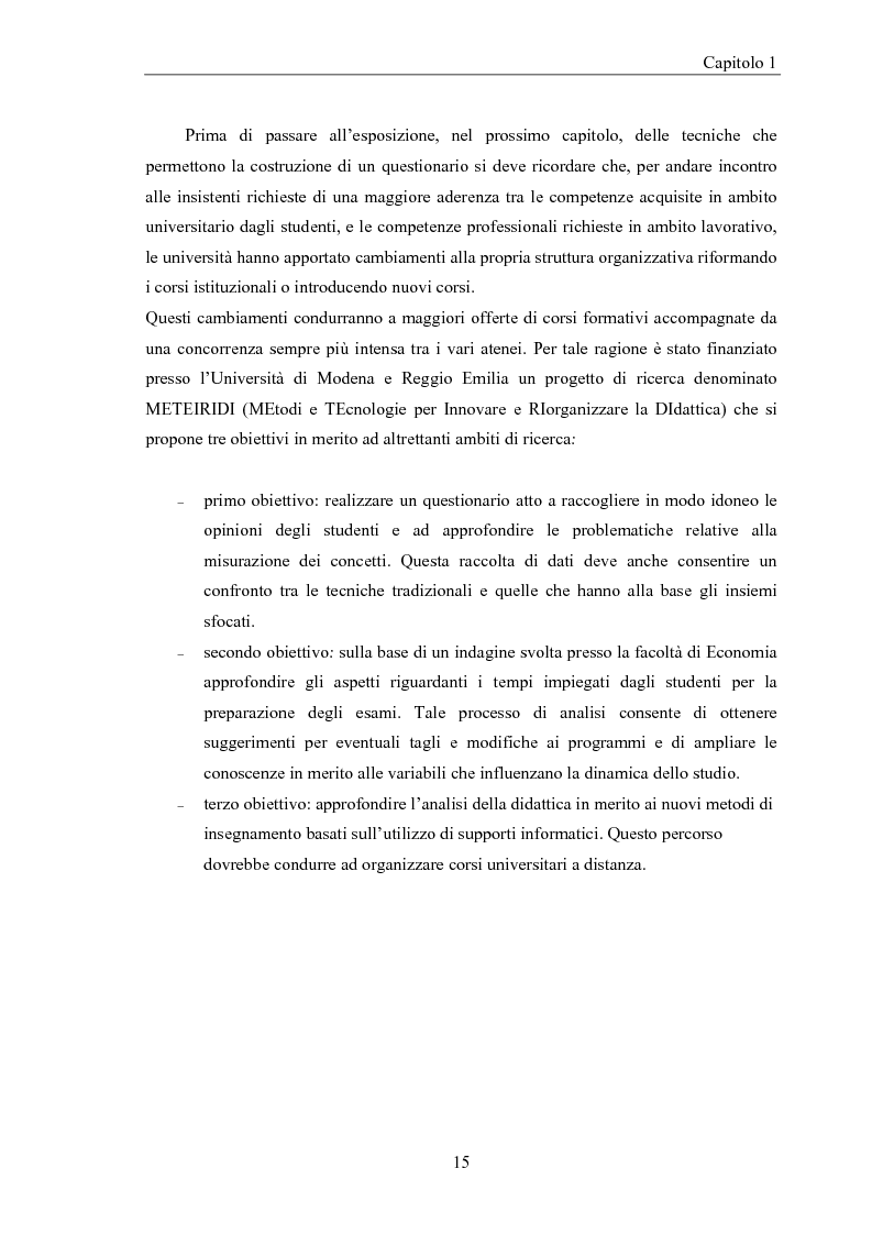 Anteprima della tesi: La valutazione della didattica dell'ateneo Modenese. Un approccio fuzzy, Pagina 14