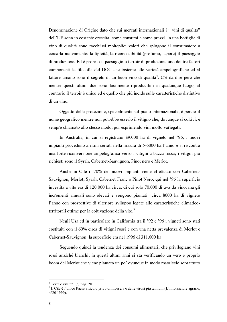 Anteprima della tesi: Evoluzione strutturale e legislativa del comparto vitivinicolo nazionale: il caso dei vini Doc della Maremma grossetana, Pagina 8