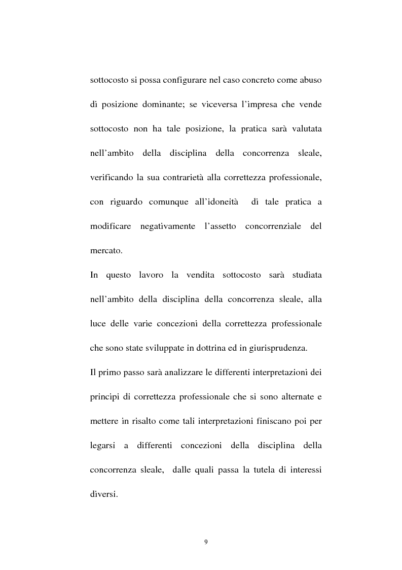 Anteprima della tesi: La vendita sottocosto come fattispecie atipica di concorrenza sleale, Pagina 7