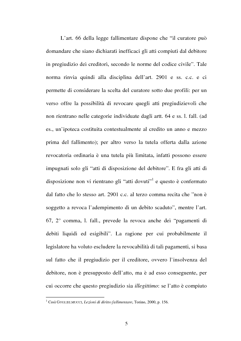 Anteprima della tesi: La revocatoria fallimentare ed il pagamento del terzo, Pagina 2