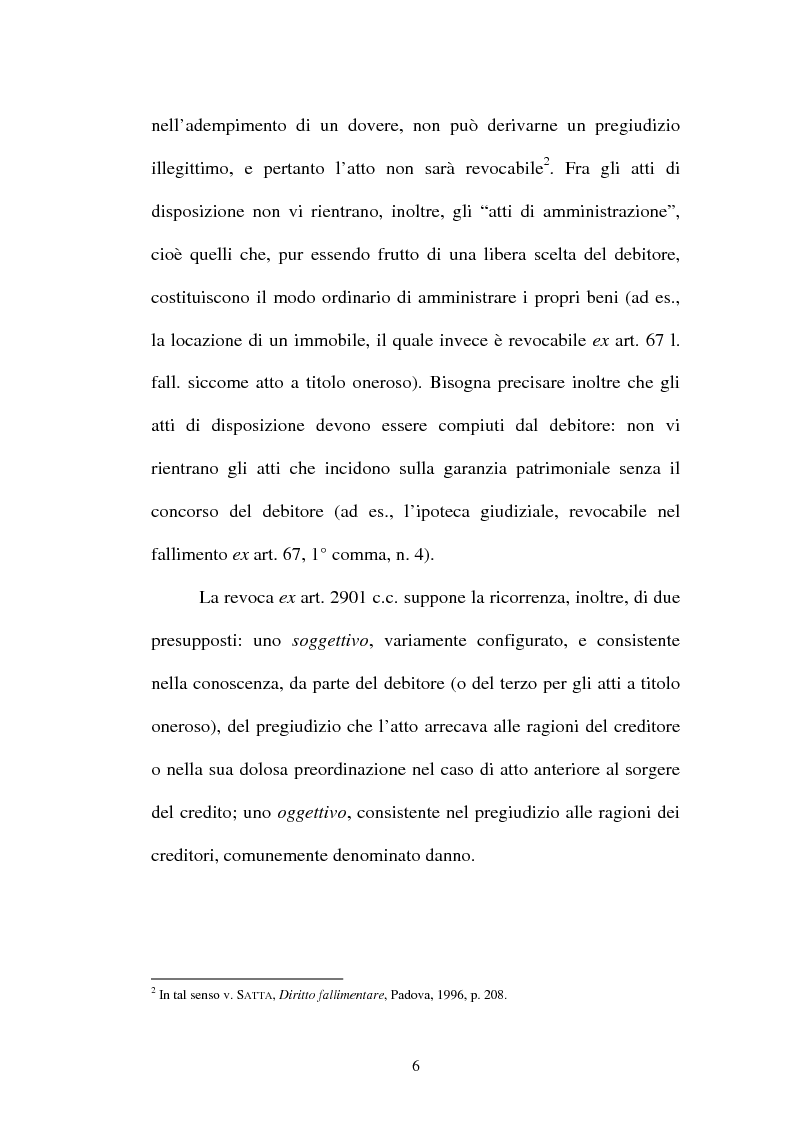 Anteprima della tesi: La revocatoria fallimentare ed il pagamento del terzo, Pagina 3
