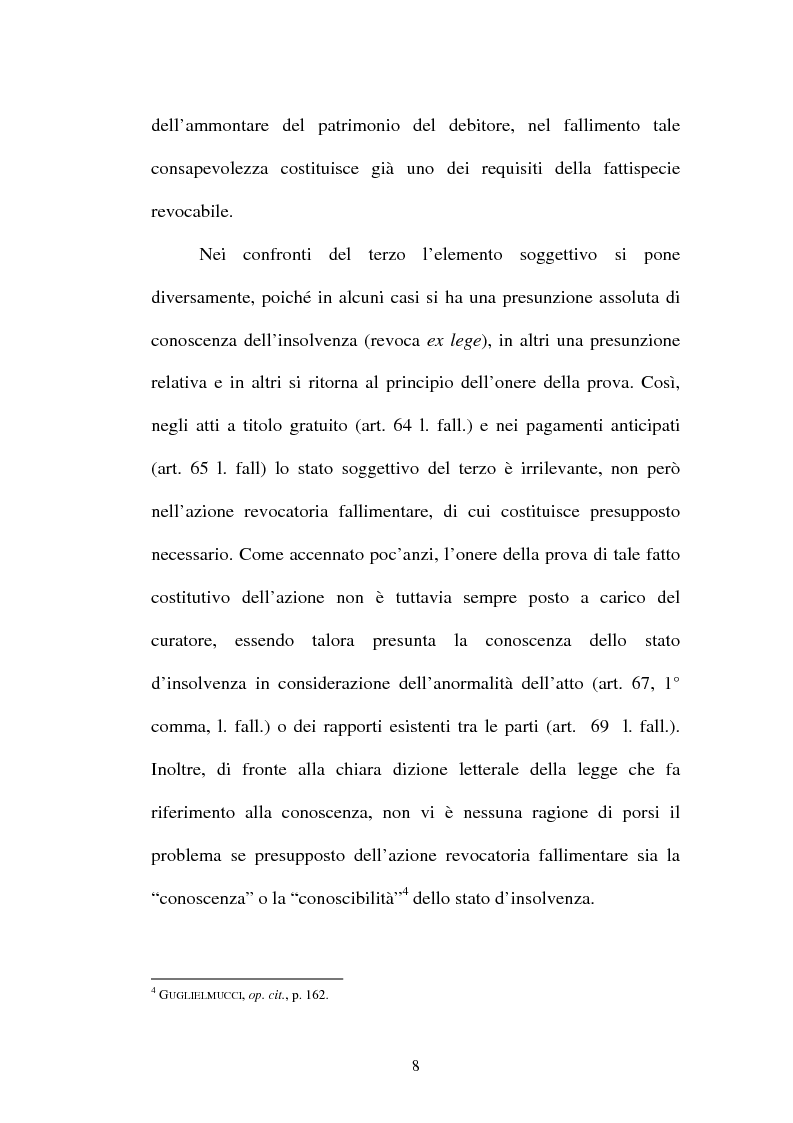Anteprima della tesi: La revocatoria fallimentare ed il pagamento del terzo, Pagina 5