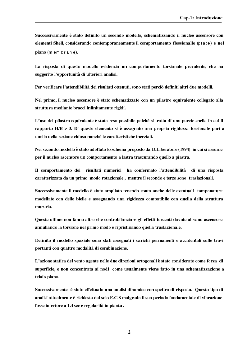 Anteprima della tesi: La modellazione del nucleo ascensore nella progettazione di un edificio intelaiato di cemento armato, Pagina 2