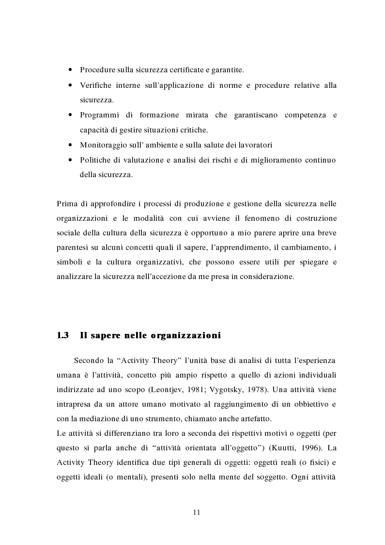 Anteprima della tesi: La traduzione delle conoscenze sulla sicurezza: il caso delle Ferrovie dello Stato, Pagina 9