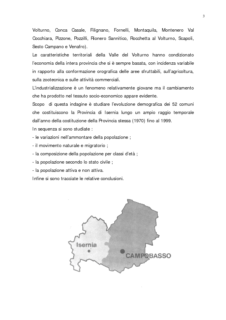 Anteprima della tesi: L'evoluzione della popolazione della Provincia di Isernia dal 1970, anno della sua costituzione, ad oggi, Pagina 3