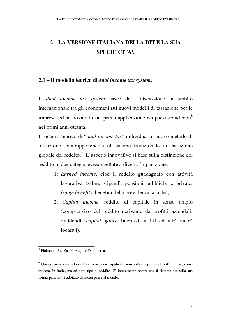 Anteprima della tesi: I profili antielusivi nella disciplina della ''Dual income tax''. Analisi di un microsistema, Pagina 11