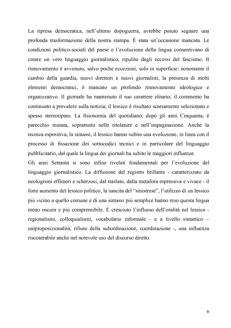 Anteprima della tesi: ''Il Foglio'' e ''Il Riformista'': analisi di fenomeni linguistici, Pagina 4