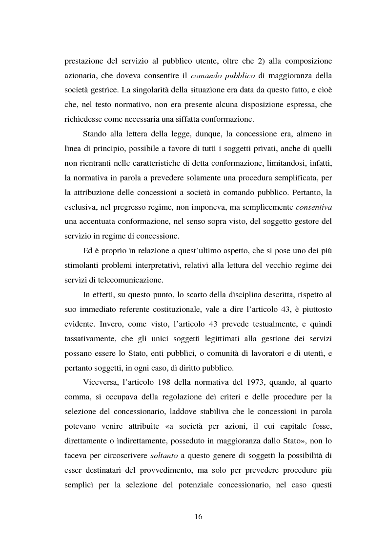 Anteprima della tesi: La piena attuazione del principio di libera concorrenza al settore delle telecomunicazioni, Pagina 13
