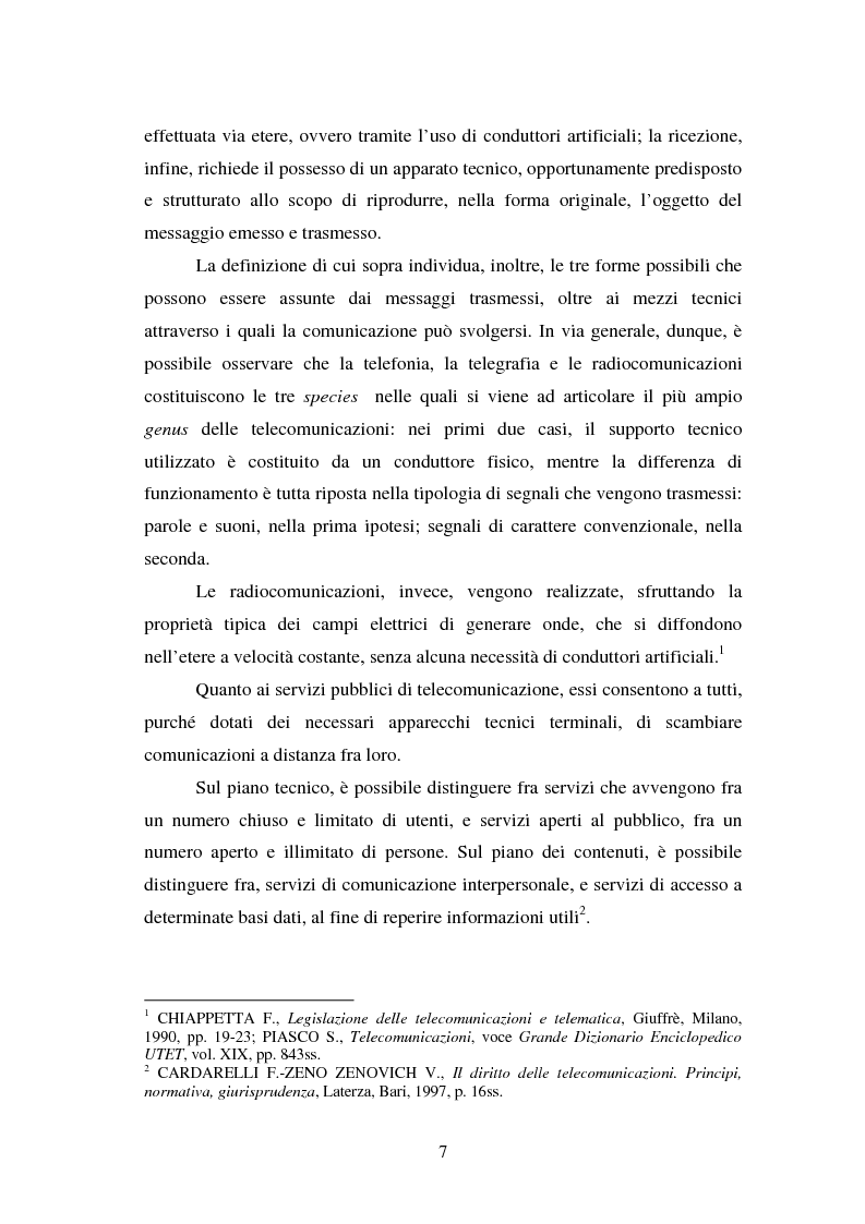 Anteprima della tesi: La piena attuazione del principio di libera concorrenza al settore delle telecomunicazioni, Pagina 4