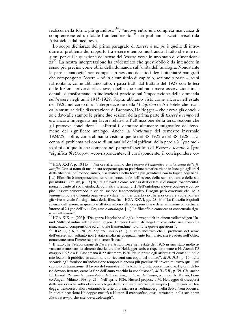 Anteprima della tesi: La questione dell’analogia in M. Heidegger, Pagina 13