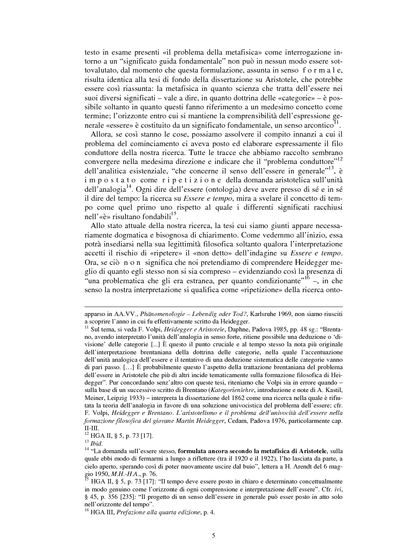 Anteprima della tesi: La questione dell’analogia in M. Heidegger, Pagina 5