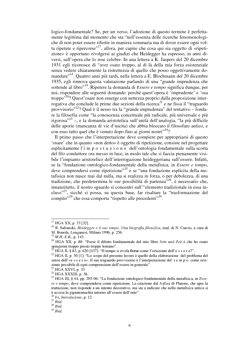 Anteprima della tesi: La questione dell’analogia in M. Heidegger, Pagina 6