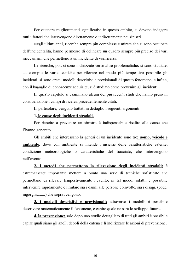 Anteprima della tesi: La sicurezza in autostrada: proposta di un modello probabilistico per la definizione di un fattore di rischio, Pagina 10