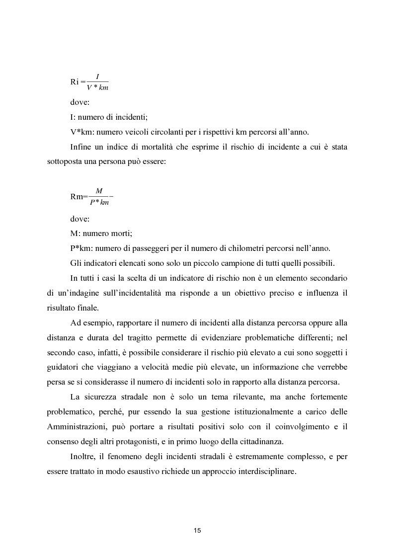 Anteprima della tesi: La sicurezza in autostrada: proposta di un modello probabilistico per la definizione di un fattore di rischio, Pagina 9