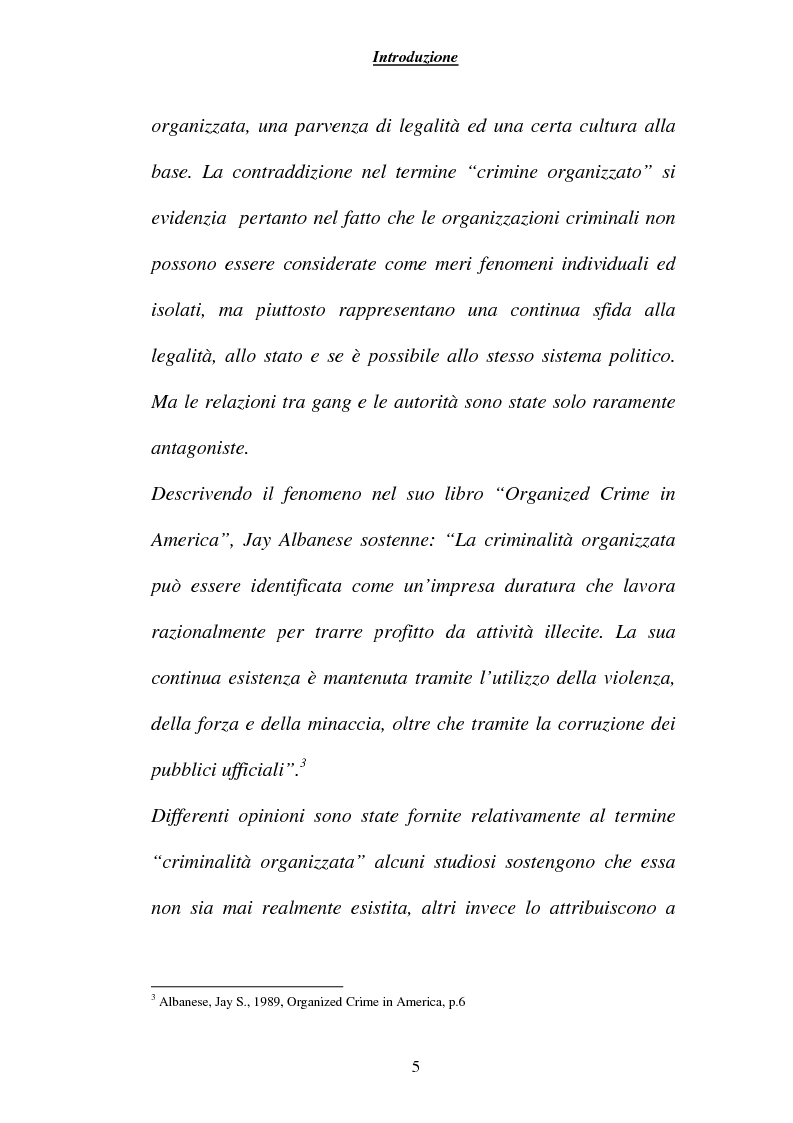 Anteprima della tesi: Criminalità ed economia: la mafia in America, Pagina 2