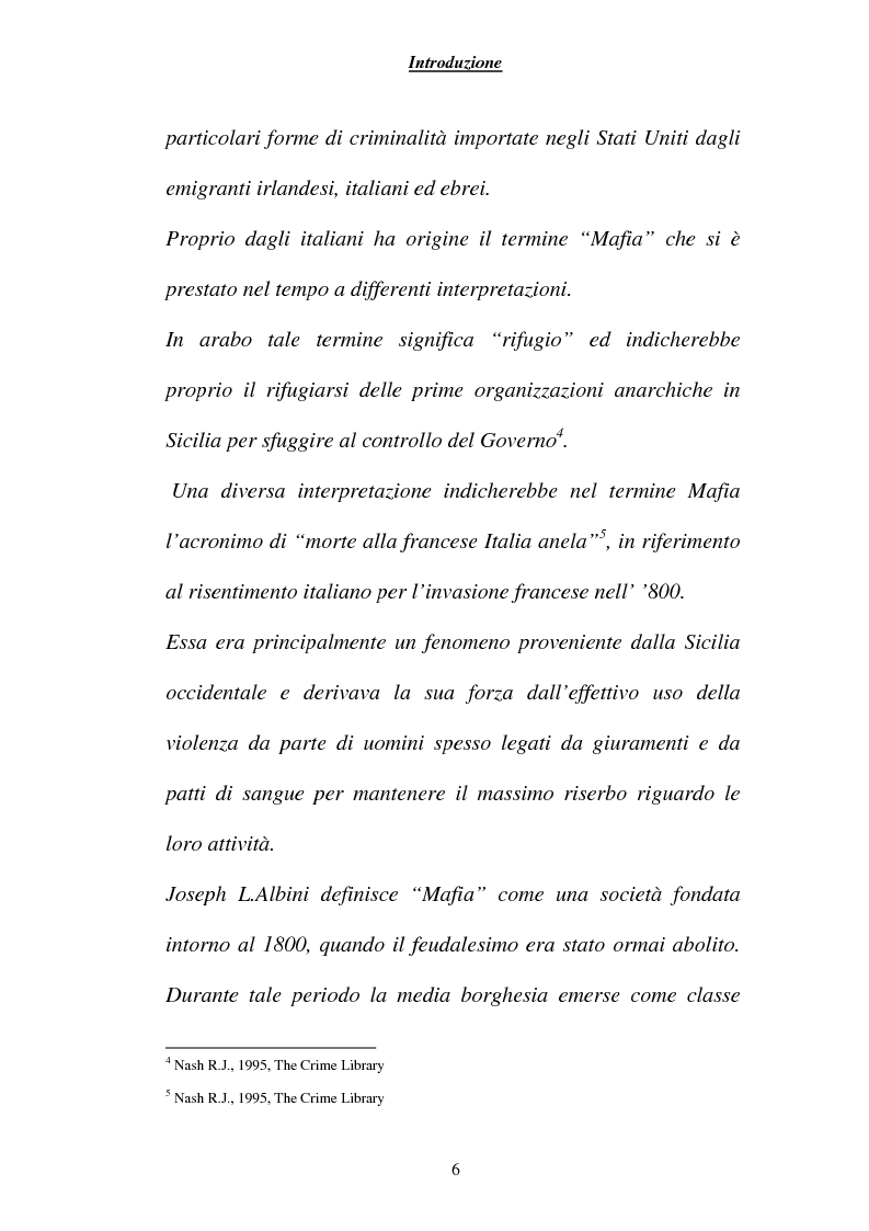Anteprima della tesi: Criminalità ed economia: la mafia in America, Pagina 3