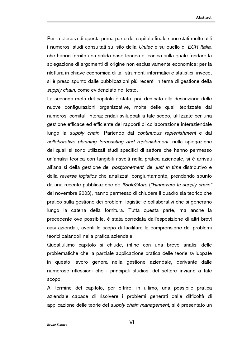 Anteprima della tesi: La gestione dei servizi logistici e le strategie di collaborazione lungo la supply chain, Pagina 6