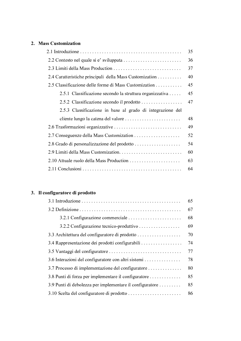 Indice della tesi: La configurazione di prodotto in ambiente Sap R/3: il caso Caprari, Pagina 2