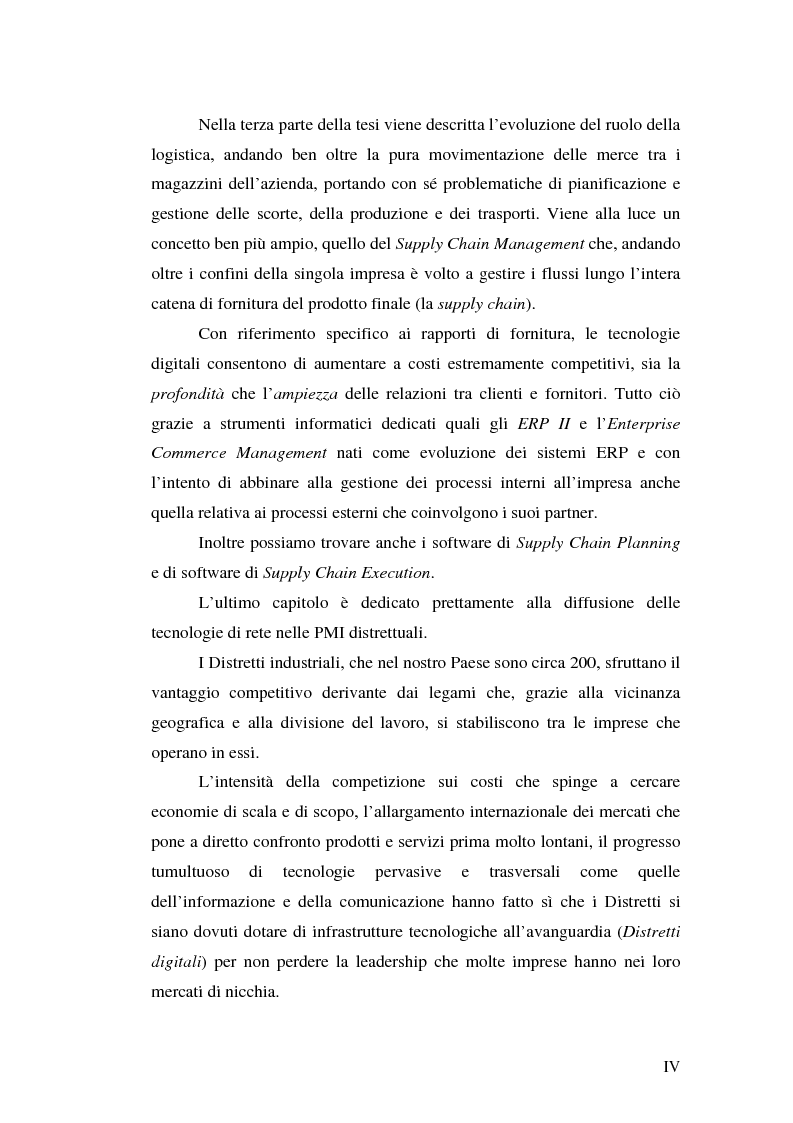 Anteprima della tesi: Le tecnologie informatiche come strumento di integrazione per le imprese. Il distretto digitale di Belluno e il progetto Opto-Idx, Pagina 4