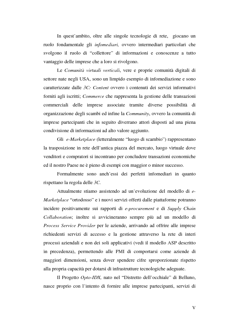 Anteprima della tesi: Le tecnologie informatiche come strumento di integrazione per le imprese. Il distretto digitale di Belluno e il progetto Opto-Idx, Pagina 5