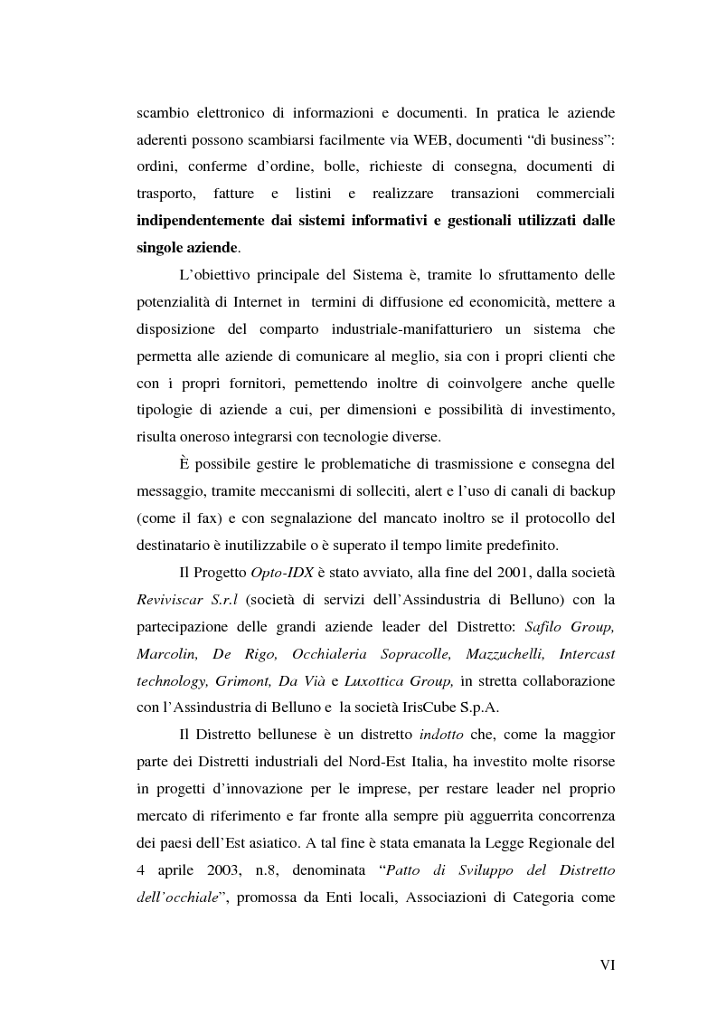 Anteprima della tesi: Le tecnologie informatiche come strumento di integrazione per le imprese. Il distretto digitale di Belluno e il progetto Opto-Idx, Pagina 6