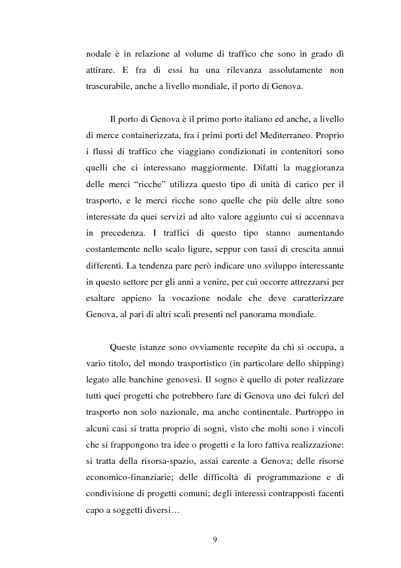 Anteprima della tesi: Analisi localizzativa di una base logistica a servizio del porto di Genova, Pagina 3