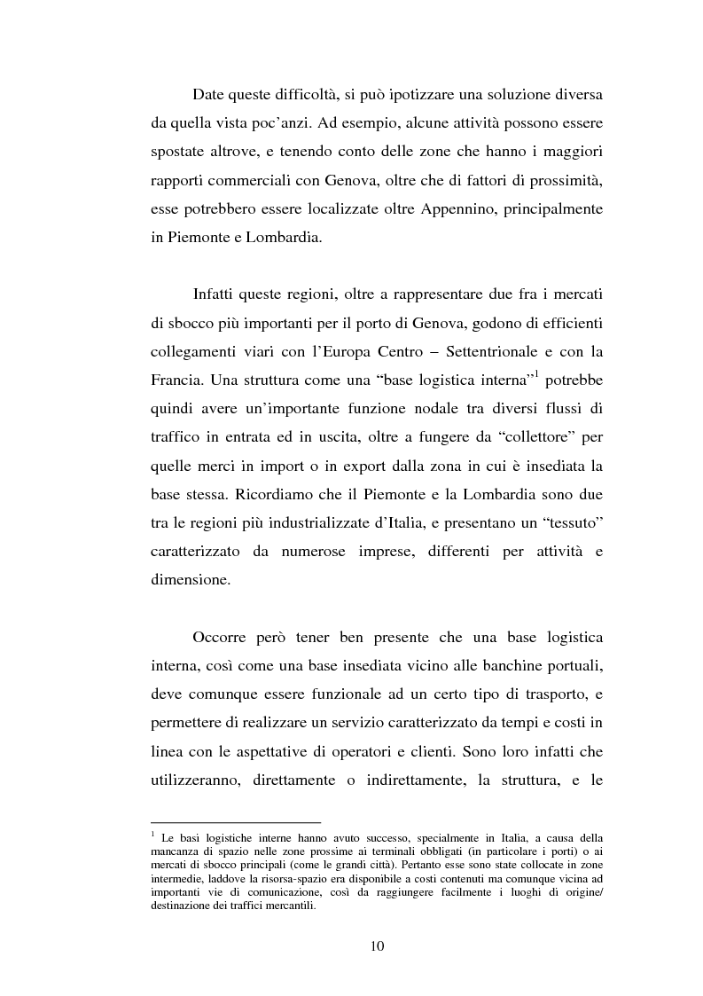 Anteprima della tesi: Analisi localizzativa di una base logistica a servizio del porto di Genova, Pagina 4