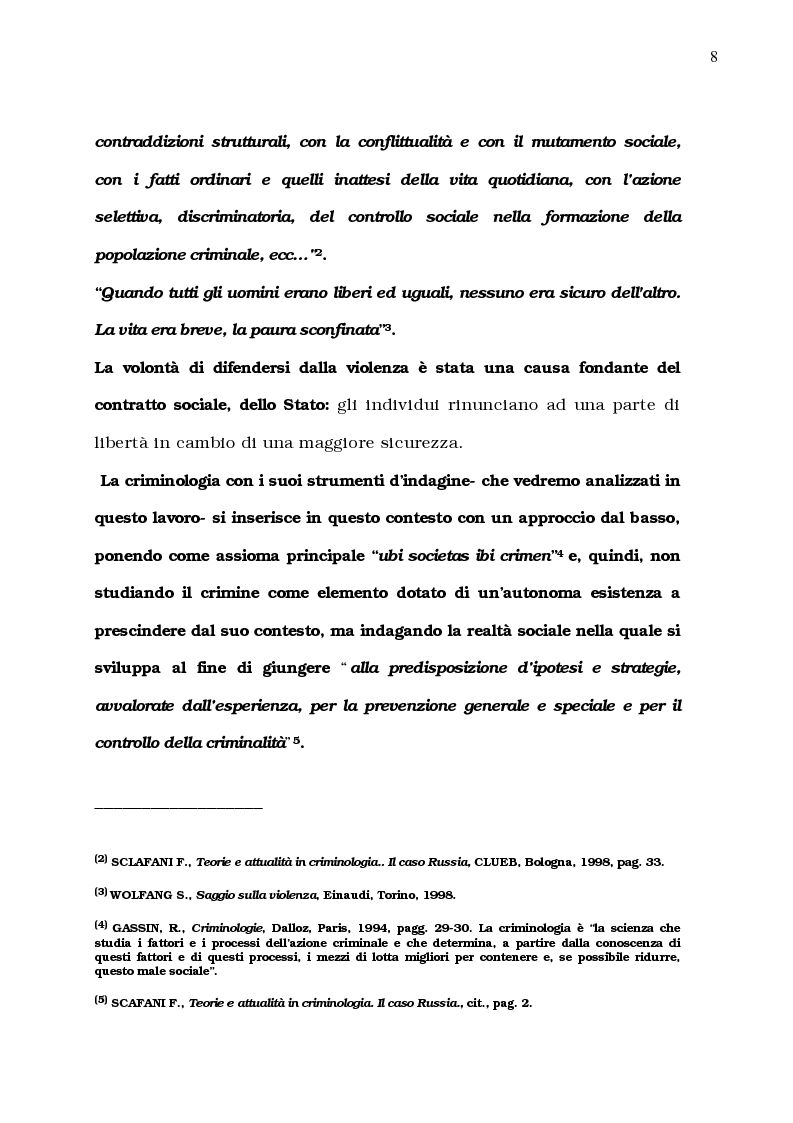 Anteprima della tesi: La diffusione del comportamento criminale: il problema del campo oscuro, Pagina 2