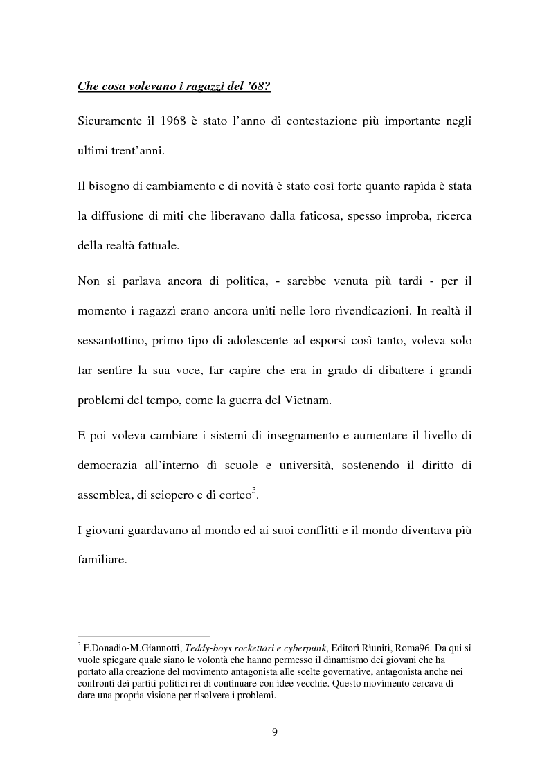 Anteprima della tesi: Rapporti tra partiti politici e movimenti di contestazione giovanili dal 1968 al 1998, Pagina 6