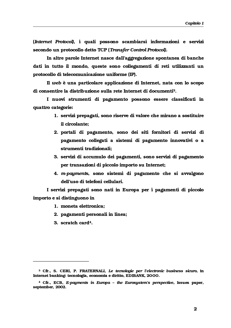 Anteprima della tesi: Gli strumenti e i servizi di pagamento innovativi: funzionamento, soggetti e rischio operativo, Pagina 5
