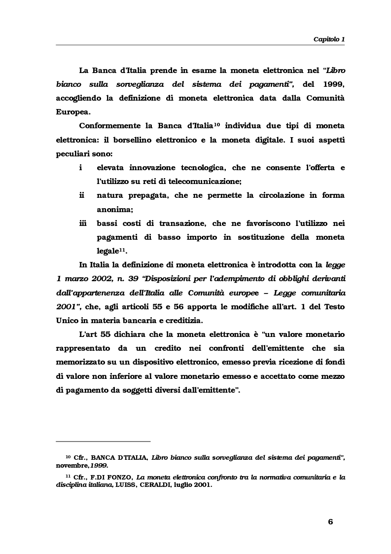 Anteprima della tesi: Gli strumenti e i servizi di pagamento innovativi: funzionamento, soggetti e rischio operativo, Pagina 9